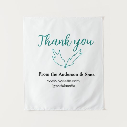 Dank u voor uw bestelling blad website bedrijfsnaa wandkleed (Voorkant)