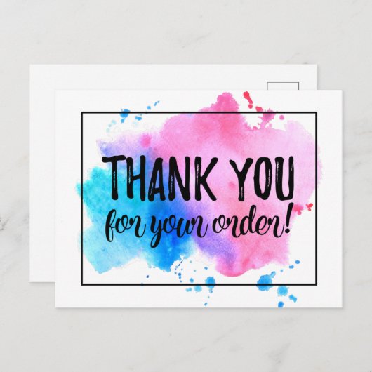 Dank u voor uw bestelling briefkaart (Voorkant / Achterkant)