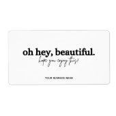 Dank u voor uw bestelling, eenvoudig oh hé mooi etiket (Voorkant)