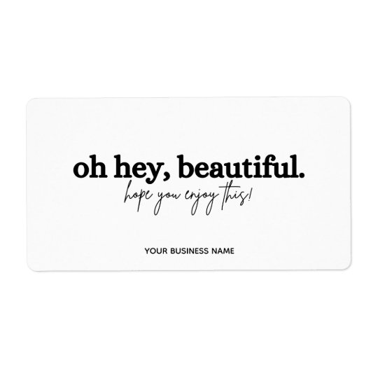 Dank u voor uw bestelling, eenvoudig oh hé mooi etiket (Voorkant)