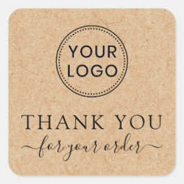 Dank u voor uw bestelling Kraft look dank u Vierkante Sticker