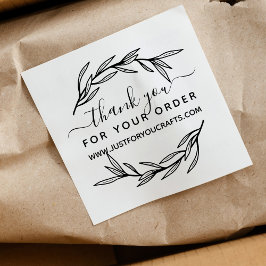 Dank U Voor Uw Bestelling Laurierblad Rubberstempel