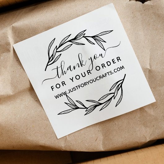 Dank U Voor Uw Bestelling Laurierblad Rubberstempel