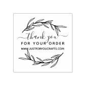 Dank U Voor Uw Bestelling Laurierblad Rubberstempel (Afrduk)