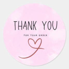 Dank U Voor Uw Bestelling Pinky Ronde Sticker