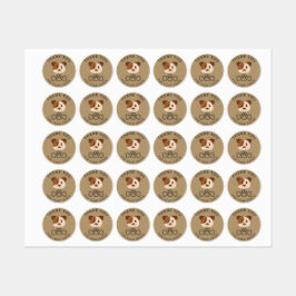 Dank u voor uw bestelling, puppy sticker. klassiek labels