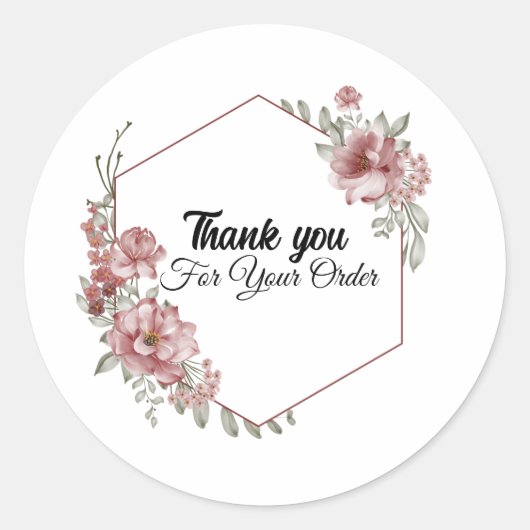 Dank u voor uw bestelling ronde sticker (Voorkant)