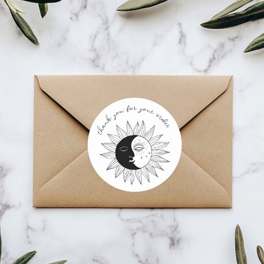 "Dank u voor uw bestelling" Schattigee Custom Sun  Ronde Sticker