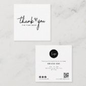 dank u voor uw bestelling vierkante visitekaartje (Voorkant / Achterkant)