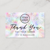 dank u voor uw bestelling visitekaartje (Voorkant)