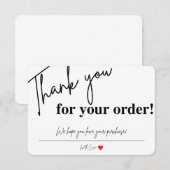 Dank u voor uw bestelling visitekaartjes notitiekaartje (Voorkant / Achterkant)