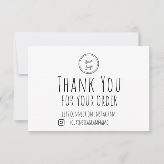 Dank U Voor Uw Bestelling | Voeg Uw Logo Toe Bedankkaart (Voorkant)