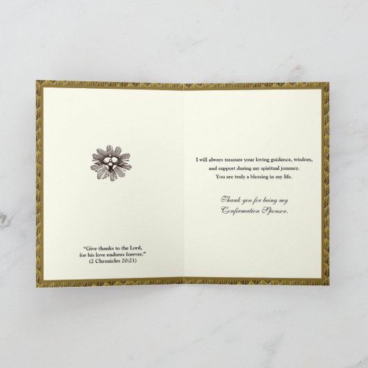 Dank u voor uw bevestiging als sponsor Heilige Gee Bedankkaart (Binnen)