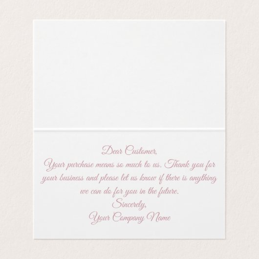 Dank U Voor Uw Bloemen Winkel Visitekaartje (Binnenkant ongevouwen)