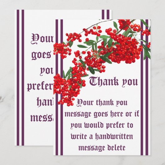 dank u voor uw brief met rowan kaart (Voorkant / Achterkant)