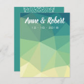 Dank u voor uw briefkaart in groene gele mandala (Voorkant / Achterkant)