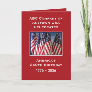 Dank U Voor Uw Dienst America's 250ste  Bedankkaart