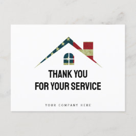 Dank u voor uw dienst Militair Vastgoed Briefkaart