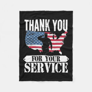 Dank u voor uw dienst veteraan Patriot Militar Fleece Deken