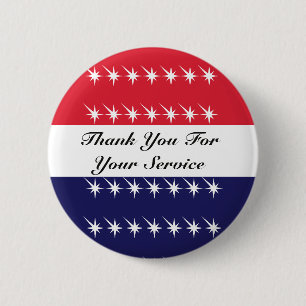 Dank u voor uw dienst Veteranen Dag Ronde Button 5,7 Cm