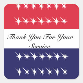 Dank u voor uw dienst Veteranendag Vierkante Sticker