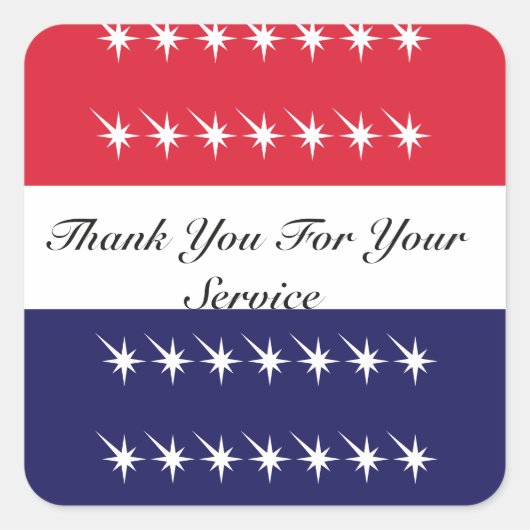 Dank u voor uw dienst Veteranendag Vierkante Sticker (Voorkant)