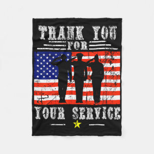 Dank u voor uw diensten Patriotisch - veteranen D Fleece Deken