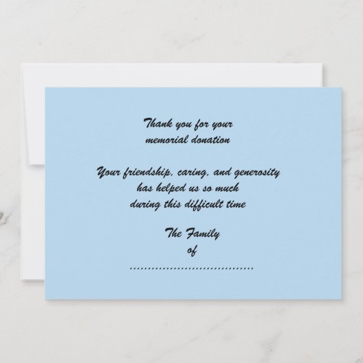 Dank u voor uw donatie Mooie landschap Kaart (Achterkant)