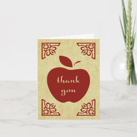 dank u voor uw elegante appel bedankkaart (Voorkant)