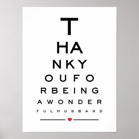 Dank u voor uw geweldige echtgenoot-oogdiagram poster (Voorkant)