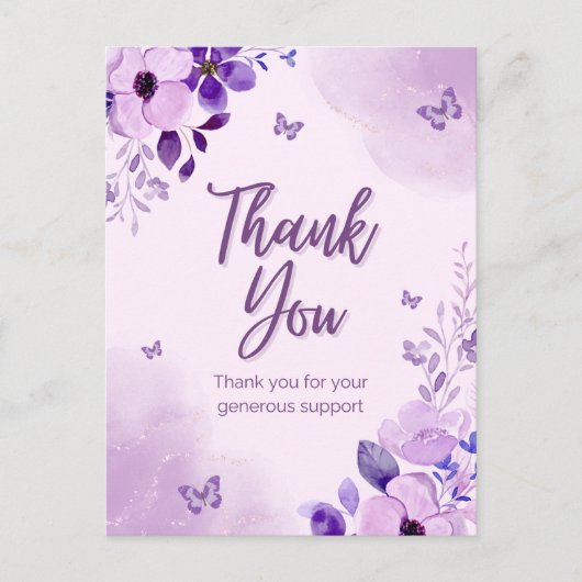 Dank u voor uw gulle steun briefkaart (Voorkant)