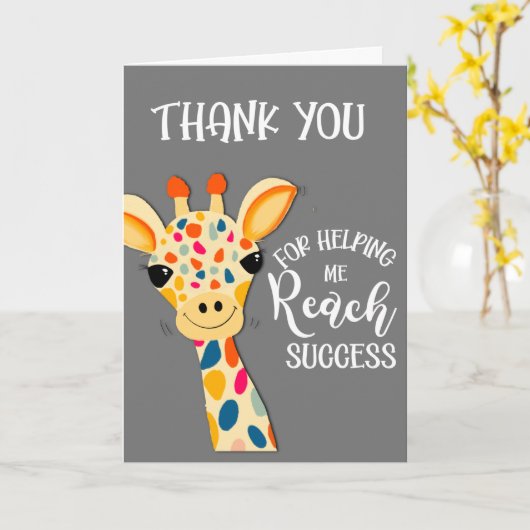 dank u voor uw hulp bij het succes van giraffe kaart (Gele Bloem)
