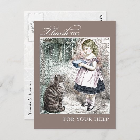  dank u voor uw hulp briefkaart (Voorkant / Achterkant)