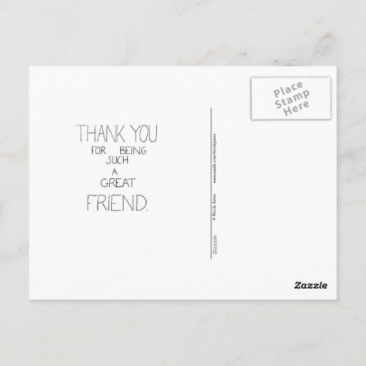 DANK U VOOR UW HULP-briefkaart van Nicole Janes Briefkaart (Achterkant)