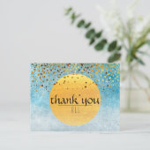 Dank u voor uw huwelijk met Confetti Glitter Sky M Briefkaart (Staand voorkant)