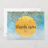 Dank u voor uw huwelijk met Confetti Glitter Sky M Briefkaart (Voorkant / Achterkant)