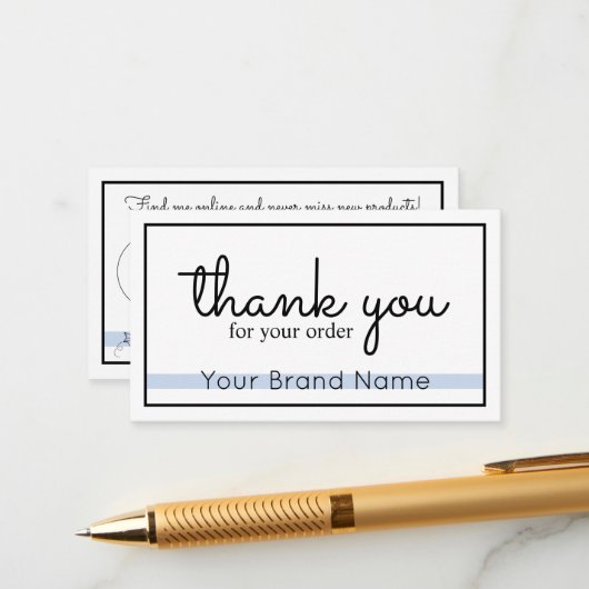 Dank u voor uw Kaart van de ordebijlage (Voorkant / Achterkant in situ)