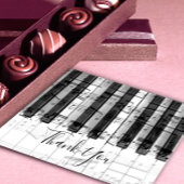 dank u voor uw kalligrafie over muziekpianolades bedankkaart