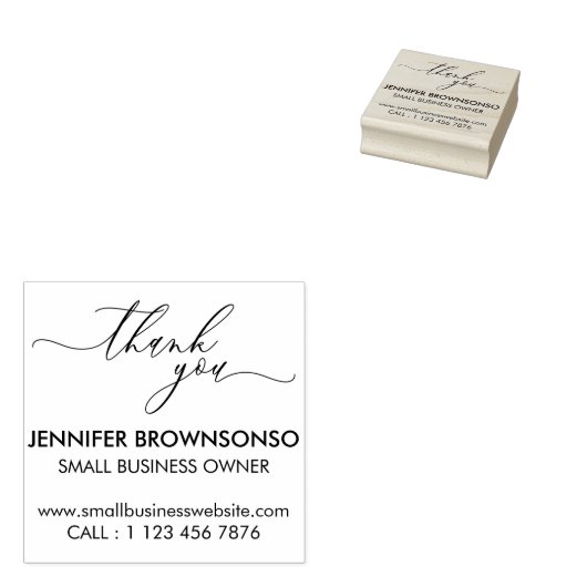 Dank u voor uw kleine bedrijfsnaam rubberstempel (Gestempeld)