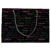 Dank u voor uw kleurrijke glitter op de zwarte dis groot cadeauzakje (Achterkant)