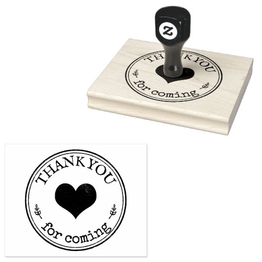 Dank u voor uw komst | aangepaste tekst en afbeeld rubberstempel (Gestempeld)