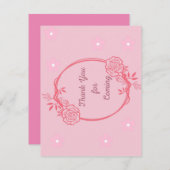 dank u voor uw komst na het feest bedankkaart (Voorkant / Achterkant)