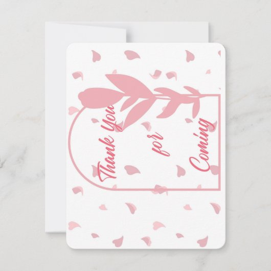 dank u voor uw komst naar feestbloemen bedankkaart (Voorkant)