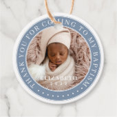 Dank u voor uw komst naar mijn Baptism moderne fot Bedankjes Labels (Voorkant)