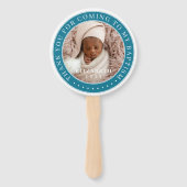 Dank u voor uw komst naar mijn Baptism moderne fot Handwaaier (Achterkant)