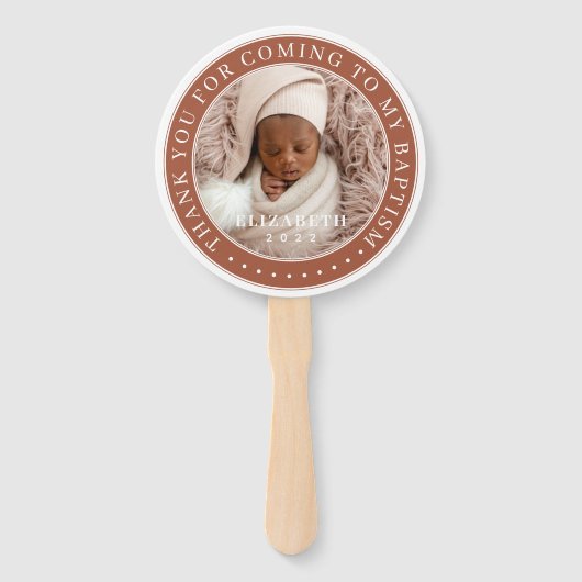 Dank u voor uw komst naar mijn Baptism moderne fot Handwaaier (Voorkant)