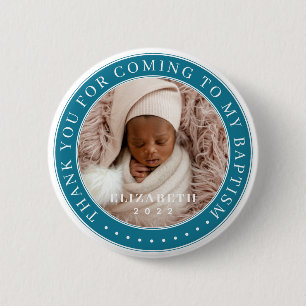 Dank u voor uw komst naar mijn Baptism moderne fot Ronde Button 5,7 Cm