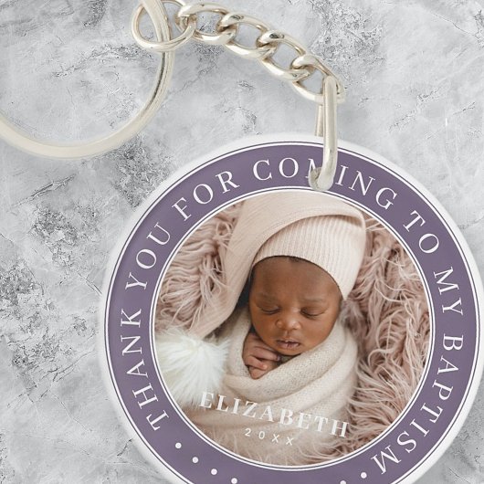 Dank u voor uw komst naar mijn Baptism moderne fot Sleutelhanger