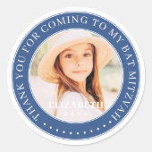 Dank u voor uw komst naar mijn foto van Bat Mitzva Ronde Sticker (Voorkant)