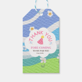 Dank u voor uw komst naar mijn kinder partij in he cadeaulabel